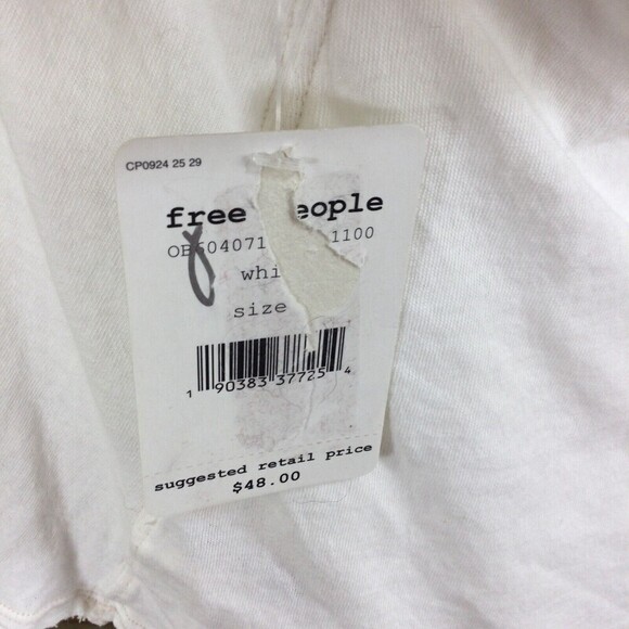 We the Free Free People Cotton Taurus Cold Shoulder Split Back Shirt Top White S - Picture 9 of 10